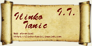 Ilinko Tanić vizit kartica